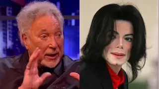 The Welsh crooner was a guest on The Jonathan Ross Show (left) when he revealed a hilarious story of the time he found none other than Michael Jackson (right) on his doorstep.