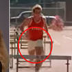 One eagle-eyed fan has spotted a very – shall we say 'ballsy' – wardrobe malfunction in one scene from Grease 2 that has seemingly slipped anyone's notice for almost 40 years (pictured right).