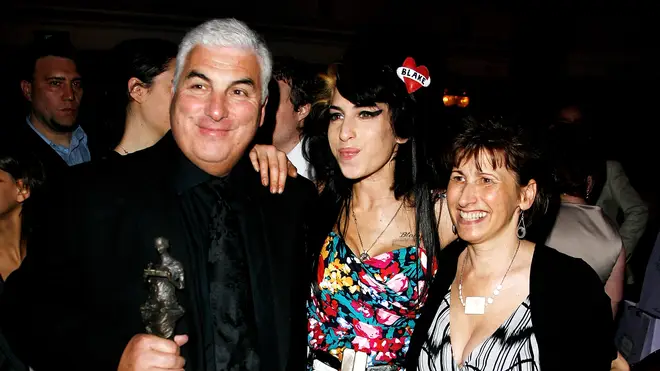 Amy Winehouse with her parents Mick and Janis