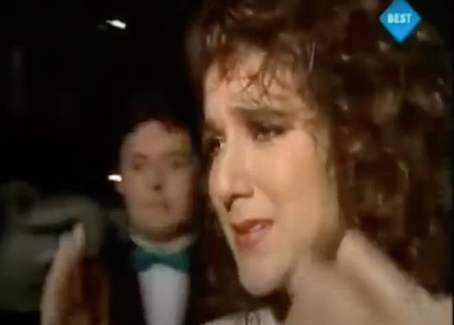 An overwhelmed young Celine Dion could be seen crying as she made her way to the stage to be crowned the winner of the Eurovision Song Contest, 1988.