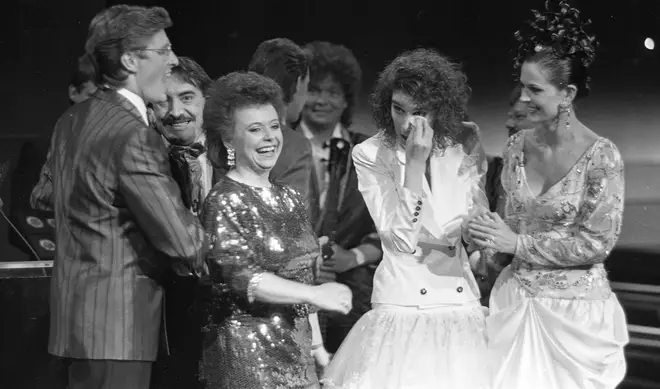 After the nail-biting ending, Celine Dion's manager René Angélil, who she would later marry, encouraged her to go up on stage to collect her prize and sing her winning song once more.