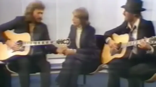 Robin, Maurice and Barry Gibb were guests on TV show Parkinson when the host asked them to sing their 1967 song 'Massachusetts'.