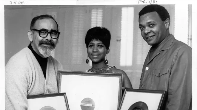Ted White with Aretha and Jerry Wexler in 1968