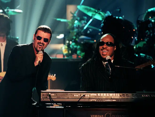 George Michael and Stevie Wonder sang 'Living For The City' at the VH1 Awards in Universal City, California in 1997.