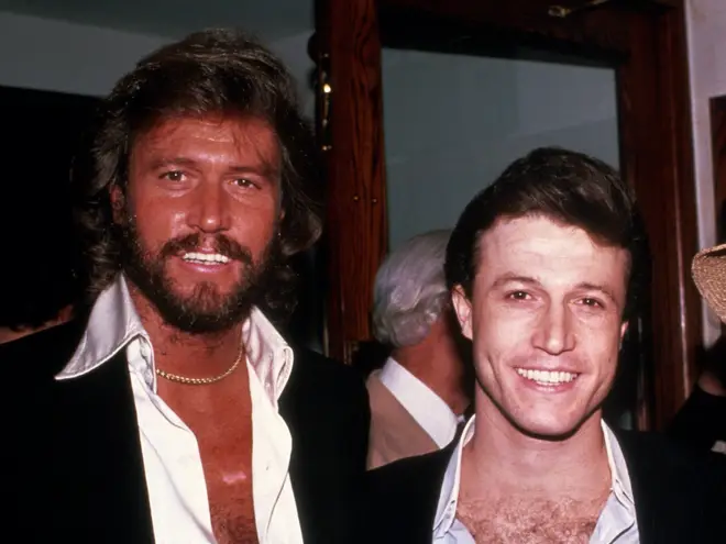 “We were very much alike, me and Andy. We had the same birthmarks," Barry Gibb (left) said of his little brother Andy Gibb (right). The pair pictured in 1982.