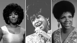 Aretha Franklin (centre) with her sisters Erma (left) and Carolyn (right)