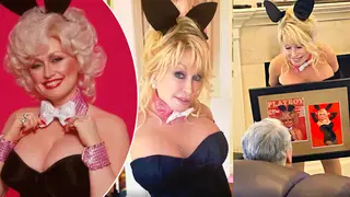 Dolly Parton recreates iconic Playboy shoot at 75 for husband Carl's birthday, and shares glimpse of partner too