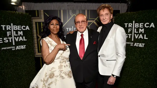 Clive Davis with Aretha Franklin and Barry Manilow in 2017