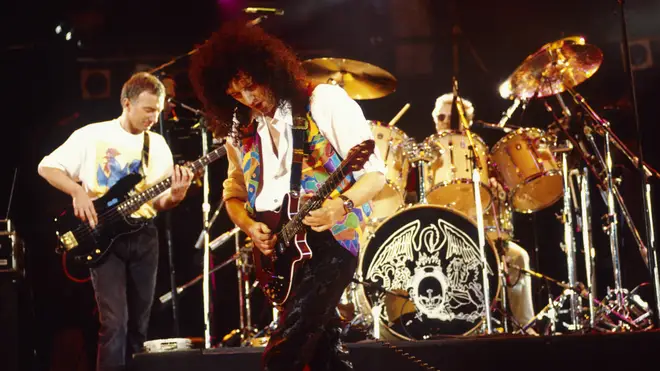 Queen performing at the Freddie Mercury Tribute Concert