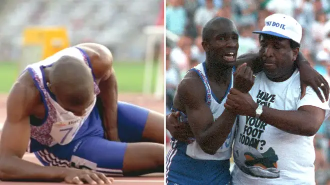 Derek Redmond was helped by his father at the 1992 Olympics