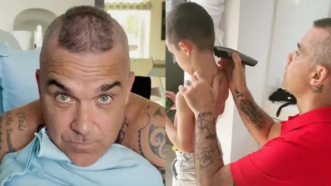 Robbie Williams gives son Charlie gets identical mohawk haircut from Robbie