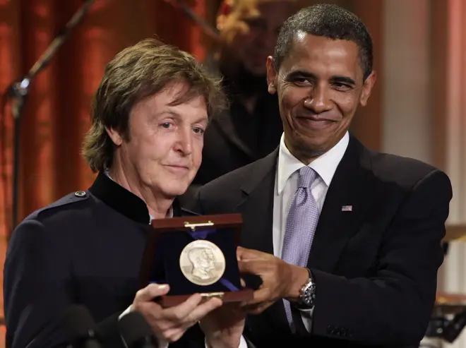 Paul McCartney at White House with Barack Obama