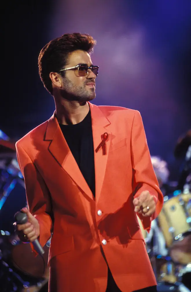 George Michael performing at the Freddie Mercury Tribute gig (Photo by Mick Hutson/Redferns)