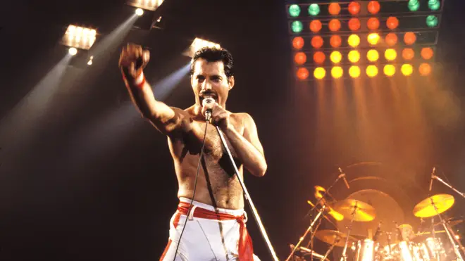 Freddie Mercury of Queen, 1982 Tour at the Various Locations in Oakland, California (Photo by Steve Jennings/WireImage)