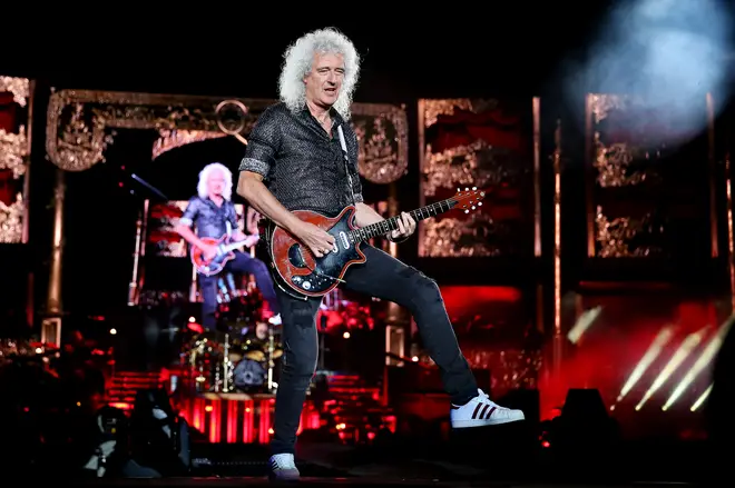 Brian May of Queen performs at ANZ Stadium on February 15, 2020 in Sydney, Australia. (Photo by Don Arnold/WireImage)