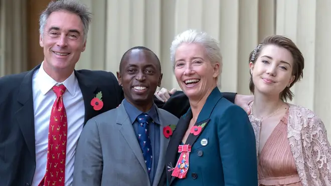 Greg Wise Emma Thompson family with children Tindyebwa Wise and Gaia Wise