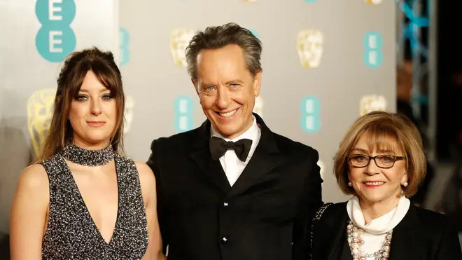 Richard E Grant with daughter Olivia and wife Joan