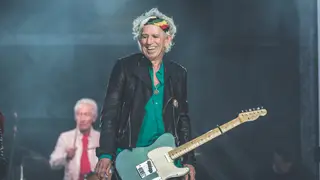 Keith Richards performing with The Rolling Stones Perform at Twickenham Stadium, 2019.