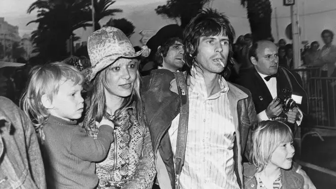 Keith Richards and Anita Pallenberg with their two children Marlon and Dandelion Angela.