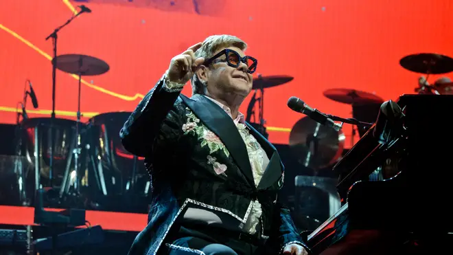 Elton John performing in Paris, France in 2019. (Photo by Paul CHARBIT/Gamma-Rapho via Getty Images)