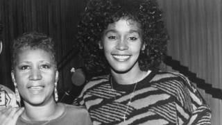 Aretha Franklin and Whitney Houston pose for a portrait during the recording of the song 'It Isn't, It Wasn't, It Ain't Gonna Be Me in May 1989 in Detroit, Michigan.