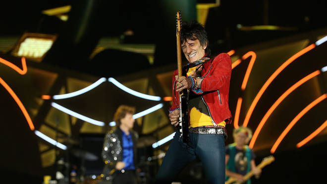 Ronnie Wood performing with The Rolling Stones in Auckland, New Zealand in 2014. (Photo by Fiona Goodall/Getty Images)