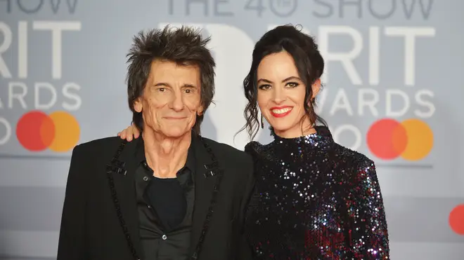 Ronnie Wood and Sally Humphreys attend 2020's BRIT Awards in London, England. (Photo by Jim Dyson/Redferns)