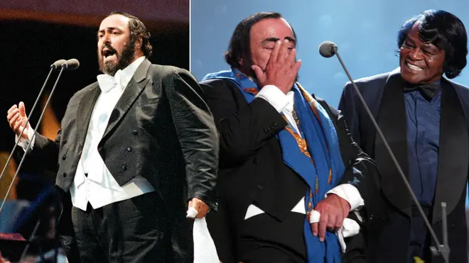 Pavarotti and James Brown performed together in 2002