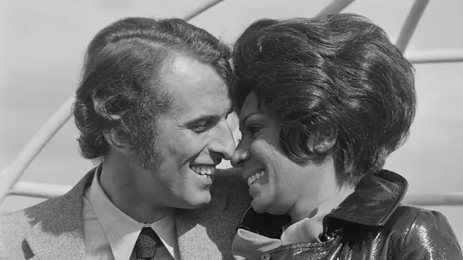 Shirley Bassey with Sergio Novak in 1970. (Photo by Terry Disney/Daily Express/Getty Images)