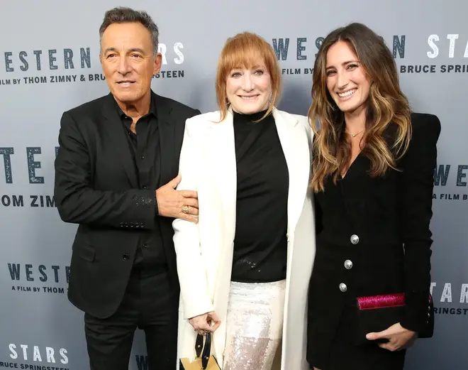 Bruce Springsteen, Patti Scialfa and their daughter Jessica Rae Springsteen attending the "Western Stars" screening in New York City. (Photo by Monica Schipper/Getty Images)