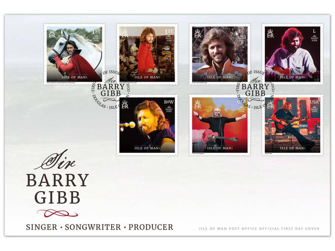 Barry Gibb stamps - First Day Cover
