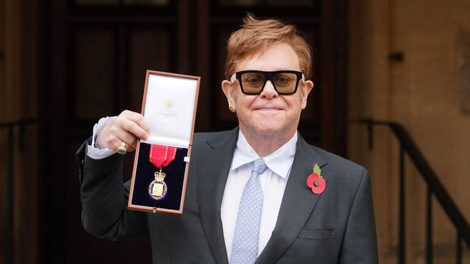 Sir Elton was clearly proud of his new award.