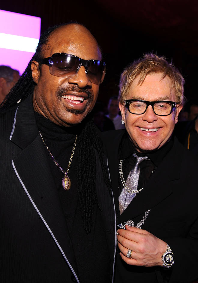 Stevie and Sir Elton have been great friends for the best part of half a century now. (Photo by Dimitrios Kambouris/WireImage)