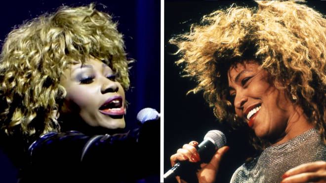 Tina Turner (R) and her lookalike (L)