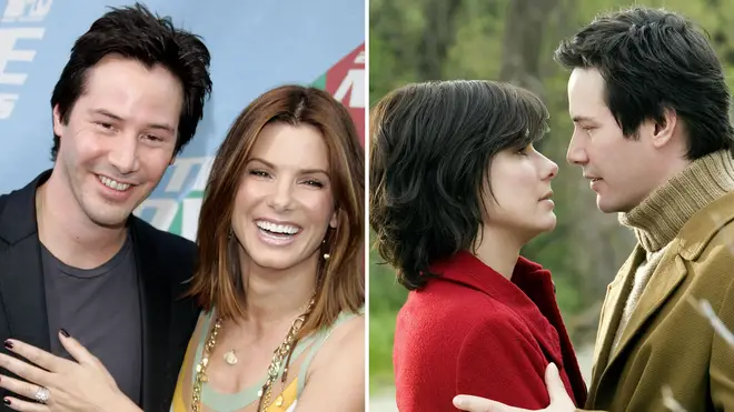 Keanu Reeves and Sandra Bullock are longtime friends and starred in The Lake House together (right)