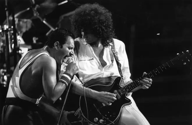 Queen frontman Freddie Mercury was one of rock music's greatest entertainers and showmen. (Photo by Rogers/Express/Getty Images)