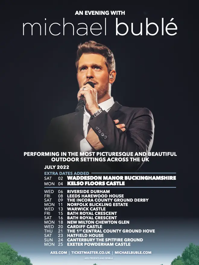 Michael Bublé UK 2022 tour