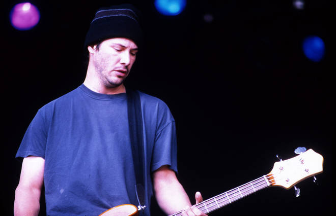 Keanu Reeves performed at Glastonbury Festival with his band Dogstar in 1994. (Photo by Martyn Goodacre/Getty Images)