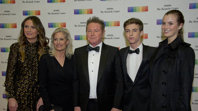 Don Henley with his wife Sharon (second from left) and their three children