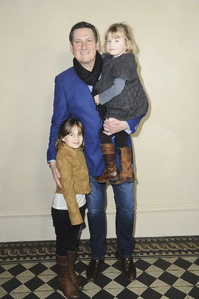 Tony Hadley with his two younger children in 2016