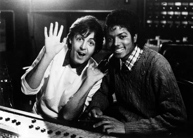 Michael Jackson and Paul McCartney working together in the studio during 1980. (Photo by Afro American Newspapers/Gado/Getty Images)