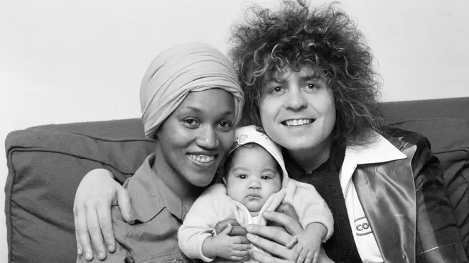 Marc Bolan with Gloria and Rolan in 1975