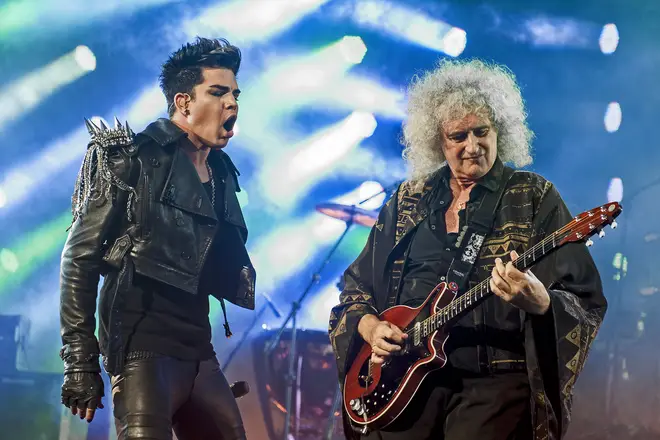 Adam Lambert certainly didn't show any nerves throughout his first full live concert with Queen. (Photo by Neil Lupin/Redferns via Getty Images)