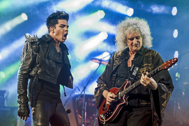 Adam Lambert certainly didn't show any nerves throughout his first full live concert with Queen. (Photo by Neil Lupin/Redferns via Getty Images)