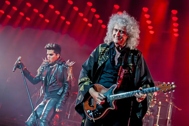 Adam Lambert and Brian May had great on-stage chemistry together, despite having only performed together a handful of times. (Photo by Neil Lupin/Redferns via Getty Images)