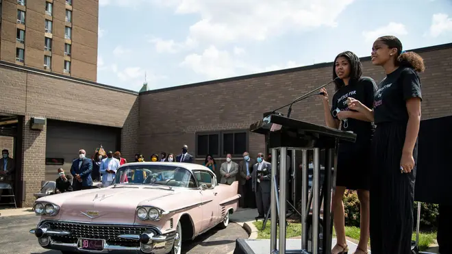 Aretha Franklin's granddaughters Victory and Grace Franklin