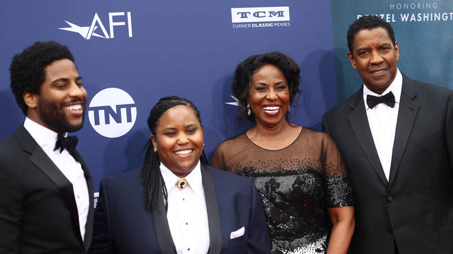 Denzel and Pauletta with kids Malcolm and Katia in 2019