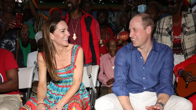 Kate and Prince William play the drums in Jamaica