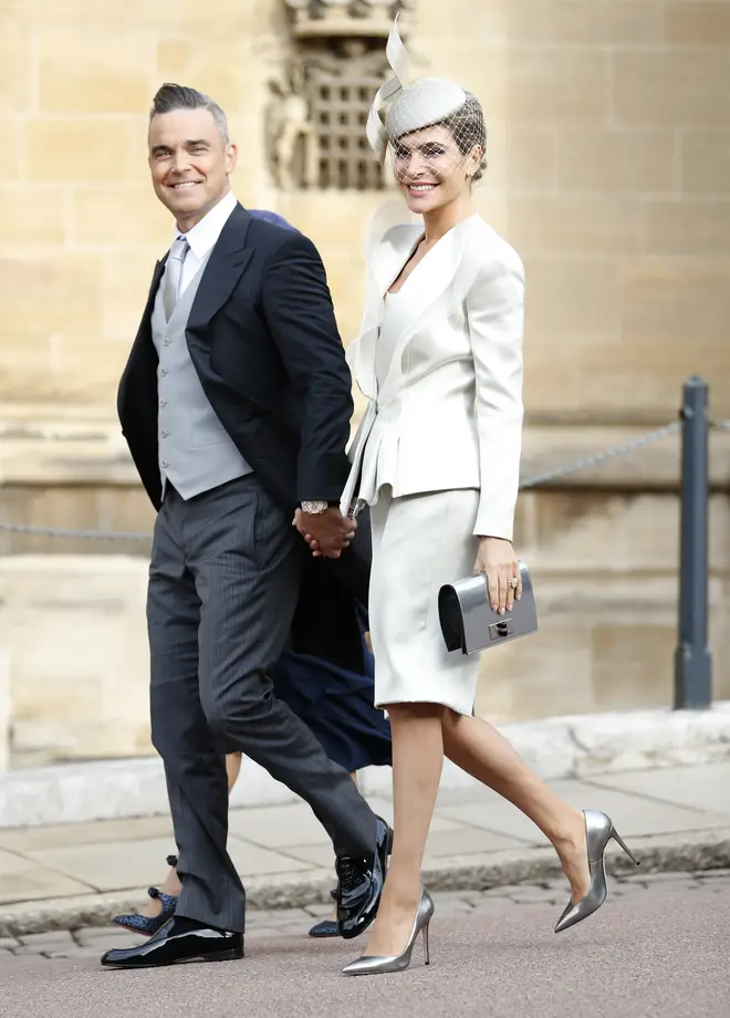 Robbie appeared looking trim alongside wife Ayda for Princess Eugenie's wedding this October