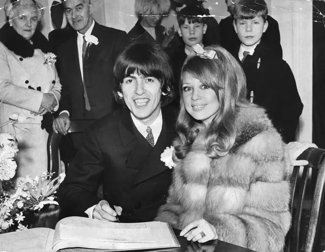 George Harrison and Pattie Boyd got married in 1966. (Photo by © Hulton-Deutsch Collection/CORBIS/Corbis via Getty Images)
